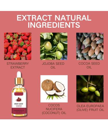 Strawberry Shortcake Body Oil Handcrafted Body Oil Body Juice Oil Body Moisturiser Facial Oil Body Oil for Dry Skin Hydrating & Nourishing Skin Firming Relaxation Fresh Smell - Buy Online on GoSupps.com