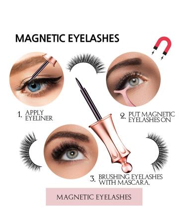 5-Pair Magnetic Eyelashes with Eyeliner Kit - Natural Look 3D Mink Reusable False Lashes - No Glue Needed | Includes Applicator | Type 1 - Buy Online on GoSupps.com