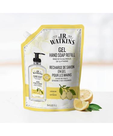 J.R. Watkins Gel Hand Soap Refill Moisturizing Hand Wash Formulated with Plant-Based Cleansers Alcohol-Free Cruelty-Free Lemon 34 Fl Oz 2 Pack Lemon 34 Fl Oz (Pack of 2) - Buy Online on GoSupps.com