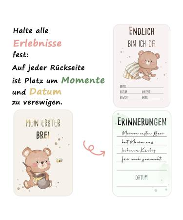 Marveligts Milestone Cards Set - 48 Baby Milestone Cards for Birth & Baptism Gifts | Perfect for Boys & Girls | Newborn Gift Box - Buy Online on GoSupps.com