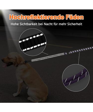 Aystkniet 30m Bungee Dog Leash - Shock-Absorbing Padded Handle Reflective Threads Lockable Hook - Perfect for Medium to Large Dogs - Purple - Buy Online on GoSupps.com