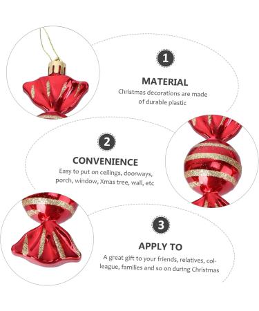 Zerodeko 8pcs Candy Pendant Xmas Candy Holiday Tree Ornament Christmas Hanging Pendant Stuffing Child Mint - Buy Online on GoSupps.com