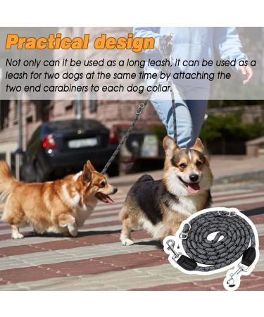 Adjustable Double Dog Leash with 2 Carabiners | 2.6m Reflective Multifunctional Leash for Large & Medium Dogs - Buy Online on GoSupps.com