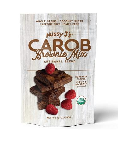 Missy J s Organic Carob Brownie Mix 12 Oz 1 Pack | Carob Made w/Coconut Sugar, Vegan and Dairy Free | Healthy Caffeine Free Substitute for Chocolate, Perfect Chewy Dessert 1 Count (Pack of 1)