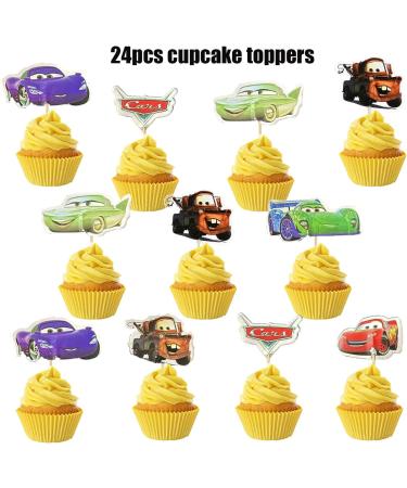 24pcs the Cars Cupcake Toppers cake decoration for boys - Buy Online on GoSupps.com