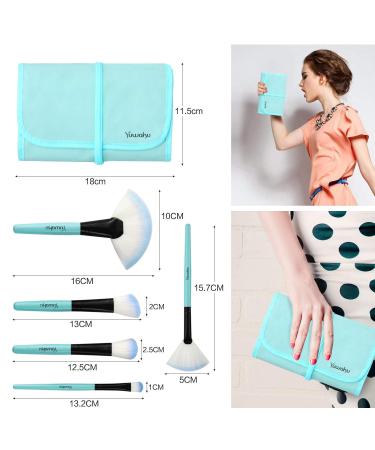 32pcs Makeup Brush Set - Professional Cosmetic Brushes for Foundation Eyeshadow & Lips with Stylish Blue Nylon Case - Buy Online on GoSupps.com