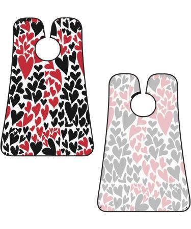 Red Black Heart Beard Bib - Valentine's Day Grooming Cloth Non-Stick Hair Catcher & Apron for Men | Perfect Gift - Buy Online on GoSupps.com