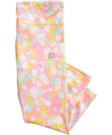 RBX Girls Active Set: 2-Pack Pink Lime Light T-Shirt and Capri Yoga Pants, Size 10-12 - Buy Online on GoSupps.com