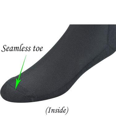 Yomandamor Men's Cotton Diabetic Crew Socks - Non-binding Top, Seamless (4 Pairs, Size 10-13, Black) - Buy Online on GoSupps.com