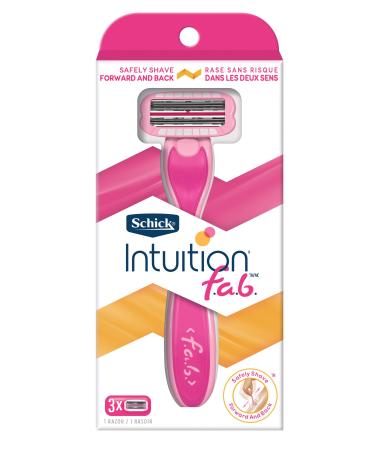 Schick Intuition F.a.b. Razor for Women with 1 Handle and 3 Razor Blade Refills