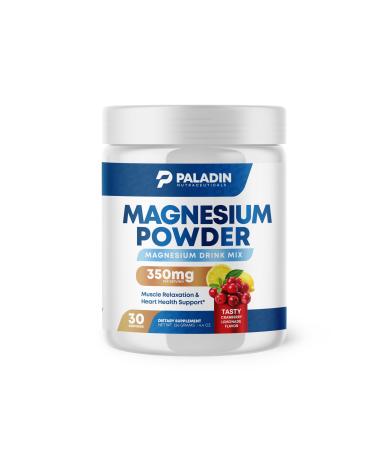 Paladin Nutraceuticals Magnesium Powder - Anti-Stress Drink Mix for Calm & Regularity - Magnesium Citrate Supplement - Relaxation Muscle & Heart Support - Cranberry Lemonade Flavor - 30 Servings