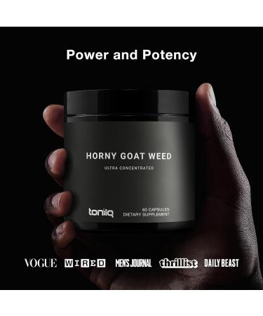 Super Strength Horny Goat Weed for Men & Women 60,000mg - Epimedium sagittatum - 40% Icariins - 60: 1 Concentrated Extract from 1000mg Formula - 3P tested - Premium hornygoatweed for Men - 60 Caps 60 Count (Pack of 1) - Buy Online on GoSupps.com