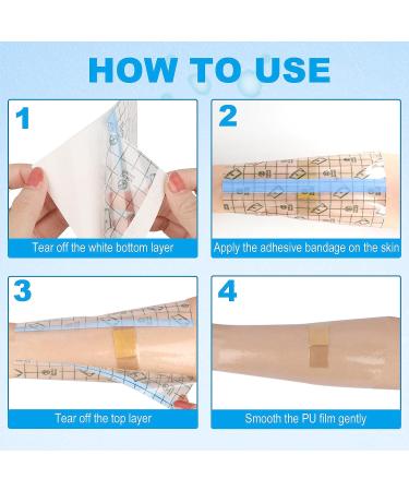 Hion Tattoo Aftercare Waterproof Bandage 4x4 Inch - 50 Pre-Cut Sheets - Buy Online on GoSupps.com