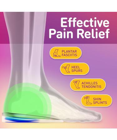 Heel Cups for Heel Pain Relief | Silicone Gel Inserts for Plantar Fasciitis | Shock Absorbing Cushion for Men & Women | Blue Size L - Buy Online on GoSupps.com
