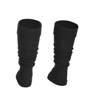 STEVEN Girl Cotton Calf Leg Warmers Rollable Warm and Comfortable Calves Undersuits for Kids Ribbed Fancy Stylish Perfect for Young Dancers BLACK