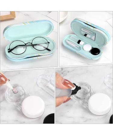 Moko Double-Sided Glasses Case with Mirror - Scratch-Resistant Wearable Holder for Glasses Reading Glasses & Contact Lenses - Marble Light Blue - Buy Online on GoSupps.com