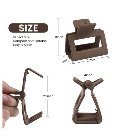 Matte Hair Claw Clips Set - 12 Medium & 2 Small Thick Square Hair Claws for Non-Slip Hold - Women's Hair Accessories - Buy Online on GoSupps.com