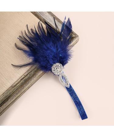 ENILSA Feather Headband Women Lady Retro Feather Flapper Beautiful Feather Headband Blue Headwear Retro Style Accessories for Costume Prom Wedding Party Costume Accessories - Buy Online on GoSupps.com