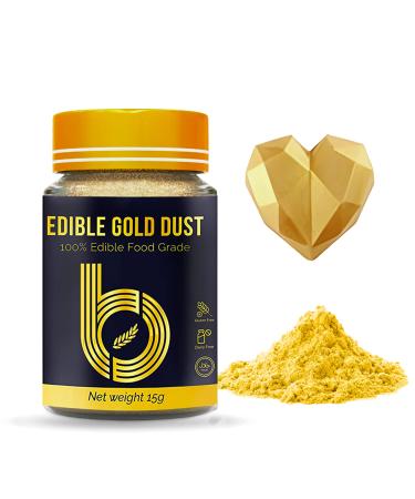 Edible gold dust -A Perfect edible gold dust for cake decorating - gold luster dust for cakes - gold luster dust edible - Tasteless Glittery & gold edible spray paint  15 grams
