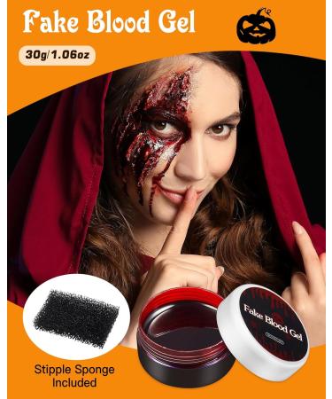 Lictin Halloween Clown Makeup Kit - 13 Pcs Face Body Paint Set with Fake Blood Gel, Brushes & Sponges - Perfect for Adults SFX Joker Zombie Vampire Skeleton Looks - Buy Online on GoSupps.com