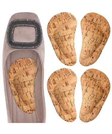 SQHT Arch Support Cushions  Soft Gel Arch Pads Insole & Insert for Flat Foot and Plantar Fasciitis  Relieve Pain for Women and Men - 2 Pairs (Cork)