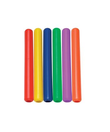 Sportime Beginner Relay Batons, 11-1/2 Inches, Assorted Colors, Set of 6 - 1478836
