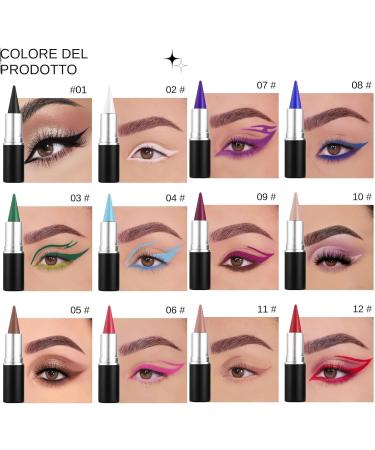 Waterproof gel eyeliner - Long-lasting gel eyeliner | Smooth smudge-proof eyeliner 12 waterproof natural cream eyeliners for eyeliner and eyeshadow - Buy Online on GoSupps.com