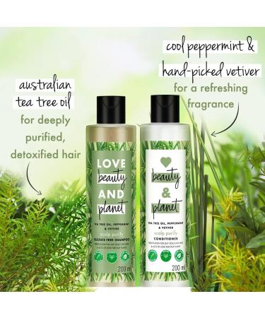 Lo ve'Bea-uty & Pl'anet Tea Tree|| Peppermint & Vetiver Sulfate Free Purifying Shampoo|| No Parabens|| No Dyes|| 200ml - Buy Online on GoSupps.com