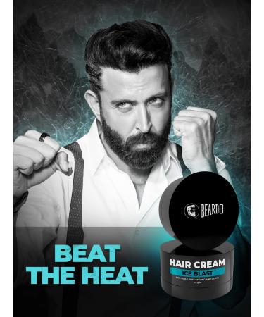 Beardo Ice Blast Hair Cream for Men | Cooling Styling Cream with Cool Lock Technology | 75gm/2.5Fl Oz | Daily Hair Care and Styling Solution - Buy Online on GoSupps.com