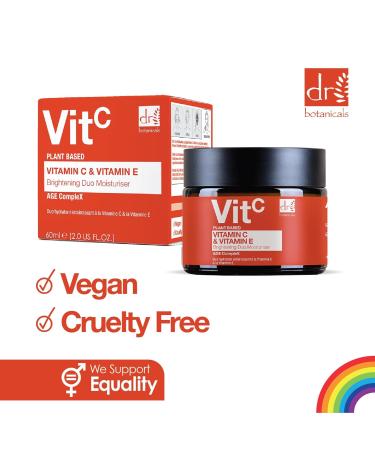 Dr Botanicals Vitamin C & E Brightening Duo Moisturizer - Anti-Aging Formula for Radiant Skin | 2.0 Fl Oz - Brighten & Protect Day and Night - Buy Online on GoSupps.com
