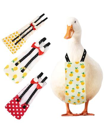 CDIYTOOL Chicken Duckling Diapers 3 Pack Pet Poultry Diapers Washable Portable Nappy Adjustable Cloth Diaper Farm Clothing Reusable Nappies Pants for Goose Duck Hen Chicken L Size
