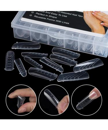 BNG Dual Forms System Flat Square Full Cover Poly Nail Gel Extension - 130 PCS Professional Nail Form Mold for Quick Building and Reusable Tips - Buy Online on GoSupps.com