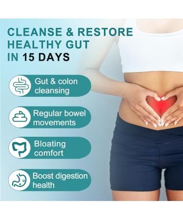 15 Day Cleanse - Advanced Gut & Colon Detox Support for Men & Women | Non-GMO Senna Cascara Sagrada & Psyllium Husk 30 Capsules - Buy Online on GoSupps.com