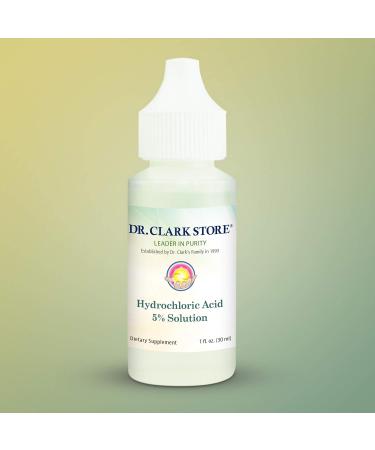 Dr. Clark Hydrochloric Acid Drops - 5% Solution for Digestive Health and Stomach Acidity - 1 Fl. Oz - Buy Online on GoSupps.com
