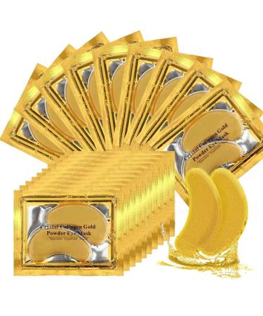 Yanfasy 24K Gold Eye Mask  20 Pairs - Puffy Eyes and Dark Circles Treatments   Relieve Pressure and Reduce Wrinkles  Revitalize and Refresh Your Skin