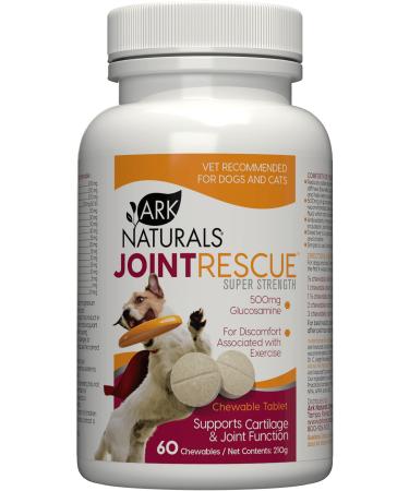 Ark Naturals Joint Rescue Super Strength Chews for All Dog Breeds, Vet Recommended to Support Cartilage and Joint Function, Eliminate Joint Discomfort, Turmeric, Chondroitin and Glucosamine, 60 Count