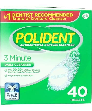 Buy Polident 3 Minute Denture Cleanser Tablets - 40 Size (40s) | Fast Worldwide Shipping - Buy Online on GoSupps.com