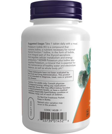 Now Foods Potassium Plus Iodine 180 Tablets - Essential Mineral Supplement - Buy Online on GoSupps.com