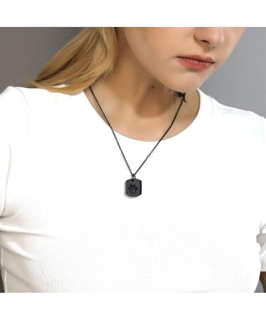 U7 Women's Cremation Urn Necklace - Cycle of Life & Celtic Knot Design Dog Footprints Wings Crucifix - Stainless Steel Pendant for Ashes - Ideal Memorial Jewelry - Buy Online on GoSupps.com