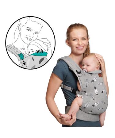 Ergonomic Children's Power Baby Carrier Milo - Back & Belly Carrier for Infants & Toddlers | Lightweight Cotton Gray 3 Months to 20 kg - Buy Online on GoSupps.com