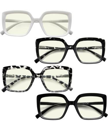 Shop Eyekepper 4-Pack Blue Light Blocking Reading Glasses +1.75 - Stylish Square Computer Readers for Women - Buy Online on GoSupps.com