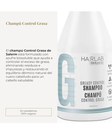 Salerm Greasy Control Hair Lab - 300ml Seborregulatory Shampoo Controls Excess Oil & Cleans Scalp - Paraben-Free - Buy Online on GoSupps.com