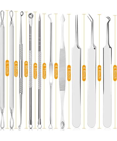 Verdant Touch Portable Blackhead Needle Set Blackhead Needle Set Stainless Steel Aluminum Box Portable Blackhead Extractor Tool Kit for Men Women - Buy Online on GoSupps.com