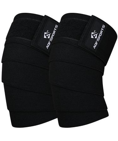 AQF Kniebandage strength training knee tanks men fitness knee protectors elastic kneebogs for bodybuilding sports & training (couple) black 78