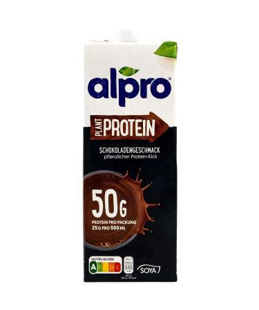 Alpro 10 Pack Protein Soyburz Schoko - 100% Vegetable Choco Soya Drink (1L 50g Protein/Pack) - International Shipping - Buy Online on GoSupps.com