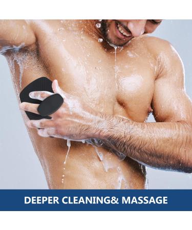 Silicone Body Scrubber Brush for Exfoliating All Skin Types - Easy to Use, Clean, and Quick Drying (Black) - Buy Online on GoSupps.com