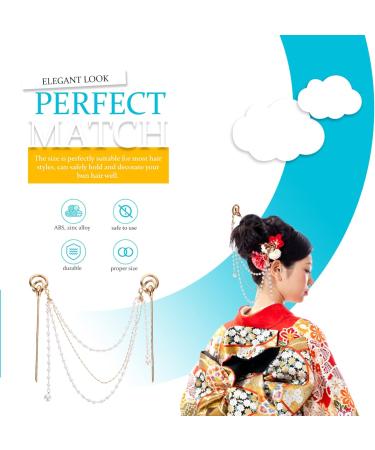 Lurrose Japanese Pearl Tassel Hairpin - Gold Chinese Hair Stick (1 Piece) | International Shipping Available - Buy Online on GoSupps.com
