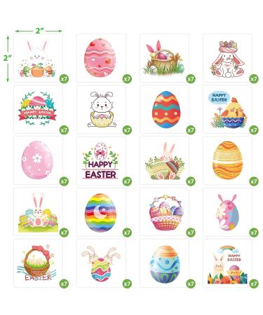 Easter Bunny Temporary Tattoos for Kids - 140Pcs Party Favor Stickers - Buy Online on GoSupps.com