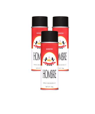 Hombre Red Deodorant Body Spray Classic for Men (3 Pack)