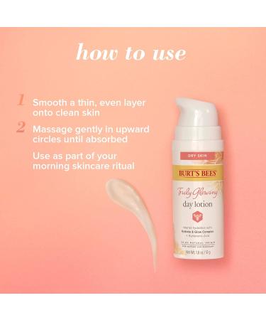 Burt's Bees Truly Glowing Hydrating Daily Face Lotion Face Cream Moisturizer for Dry Skin with Hyaluronic Acid 98.9% Natural Origin Developed with Dermatologists 51g Day Lotion for Dry Skin - Buy Online on GoSupps.com